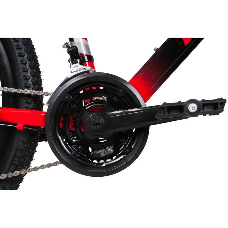 Bicicleta copii Davi Montaro Aluminiu, 24", 130-160 cm, 21 viteze, Negru/Roşu