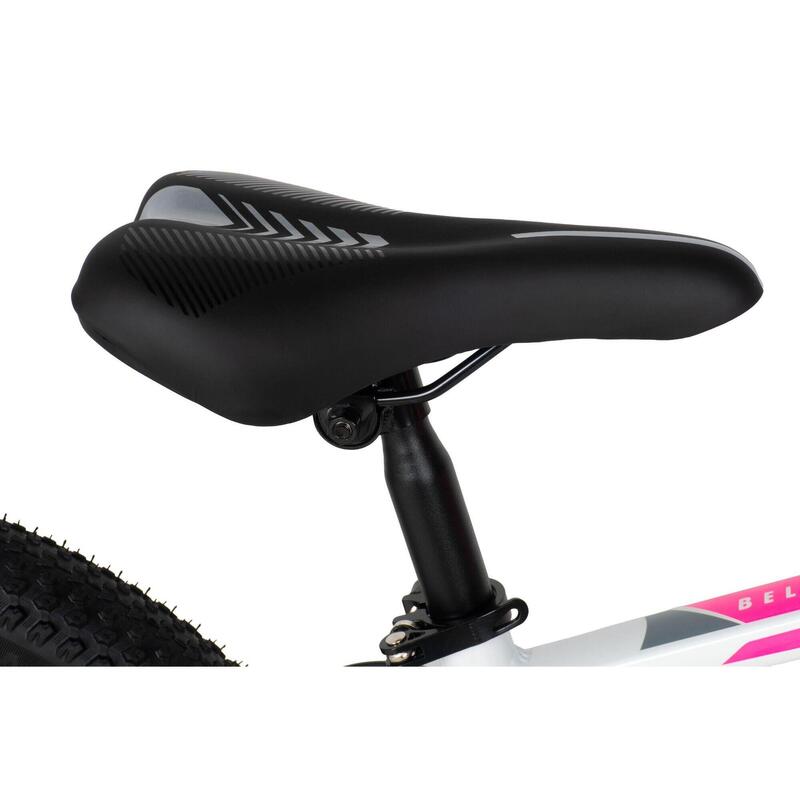 Bicicleta copii Davi Bella Aluminiu, 24", 130-160 cm, 21 viteze, Alb/Roz