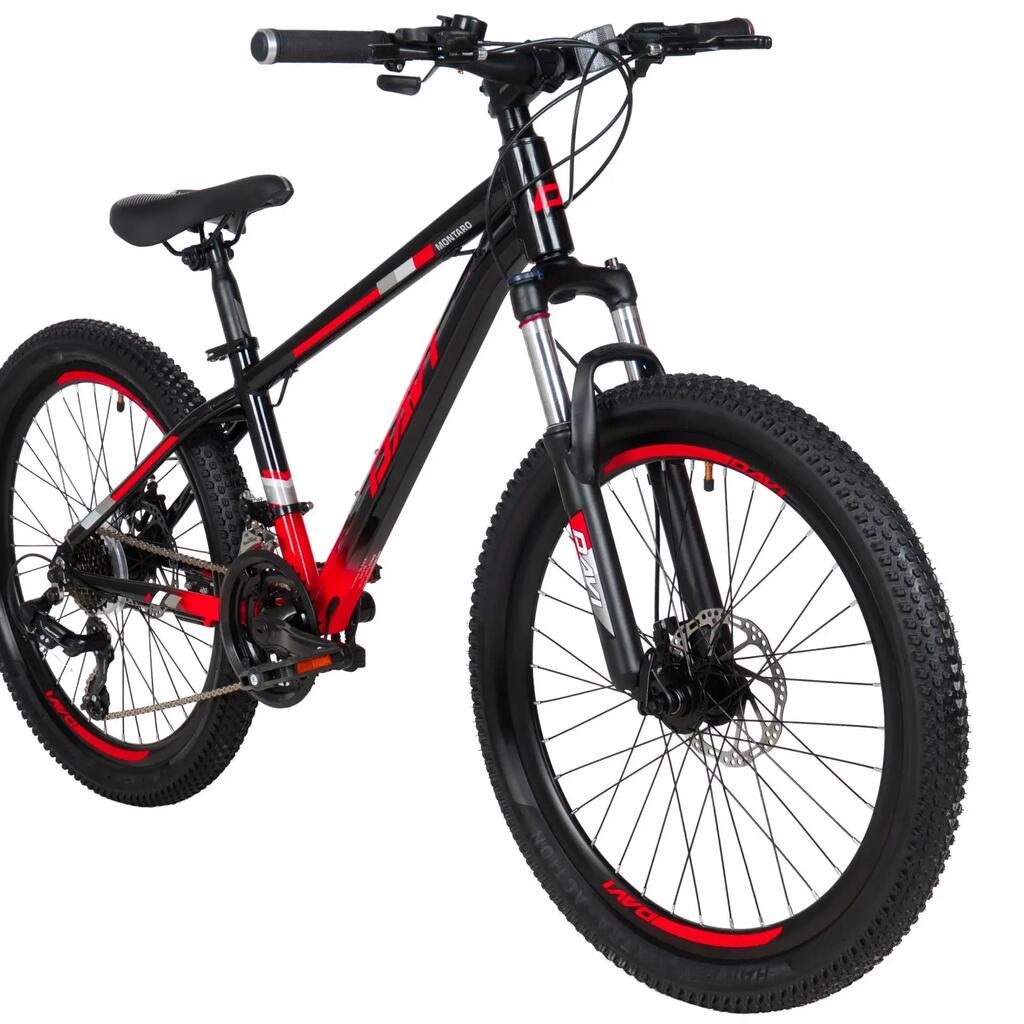 Kids bike 24″ Davi Montaro Elite aluminium Shimano 21 speeds 130-160 black/red