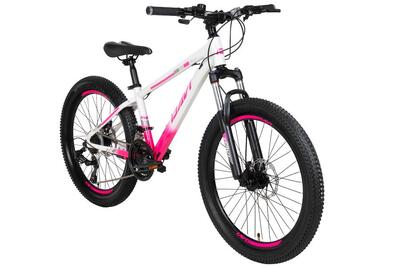 Kinderfiets 24″ davi bella aluminium 21 versnellingen 130-160 roze/wit