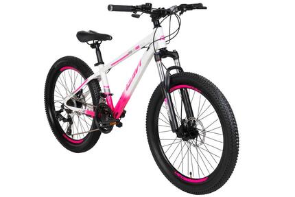 Kinderfiets 24″ Davi Bella aluminium 21 versnellingen 130-160 roze/wit
