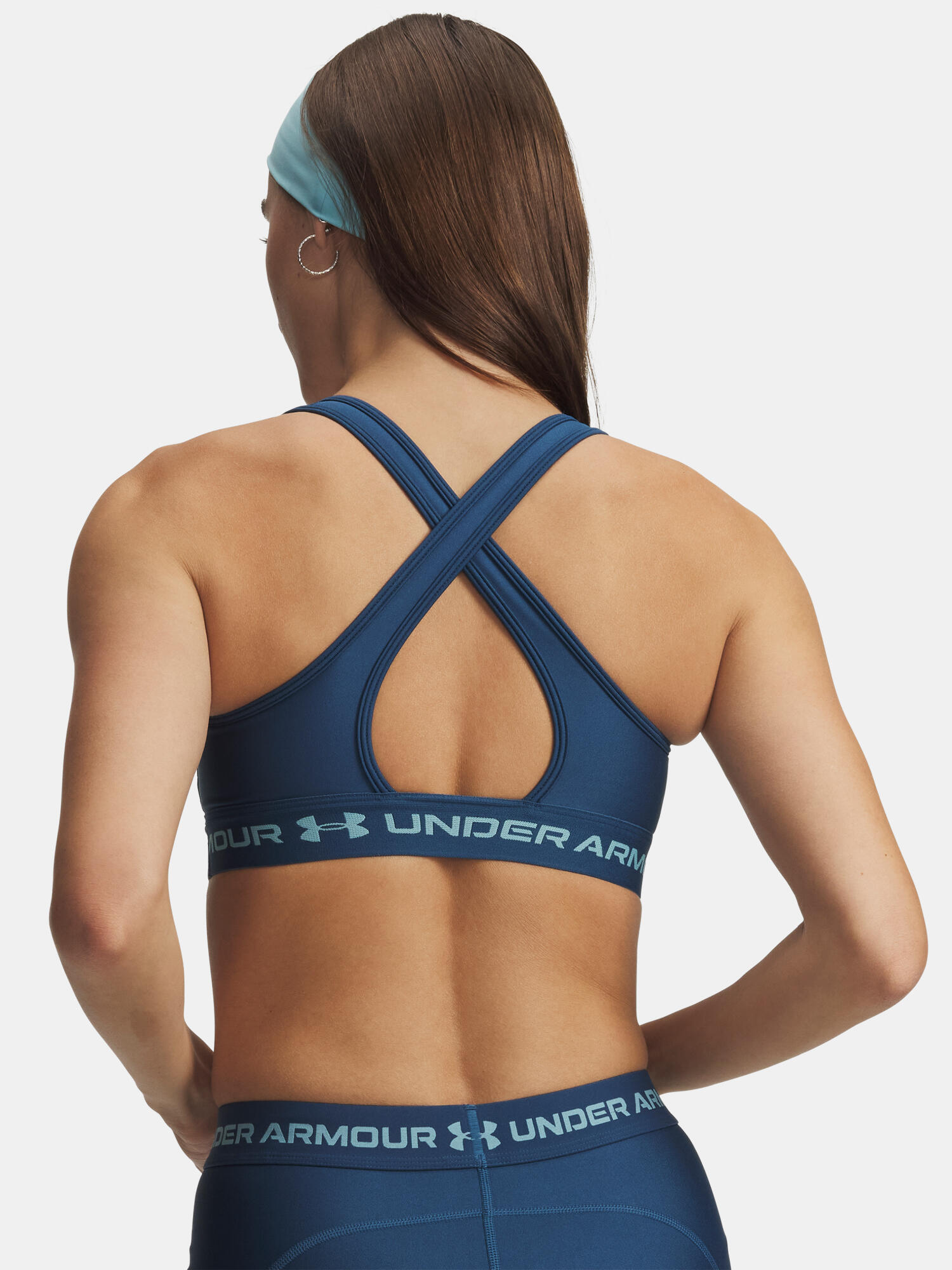 Top desportivo Under Armour® Crossback Mid Blue Ardent 2/2