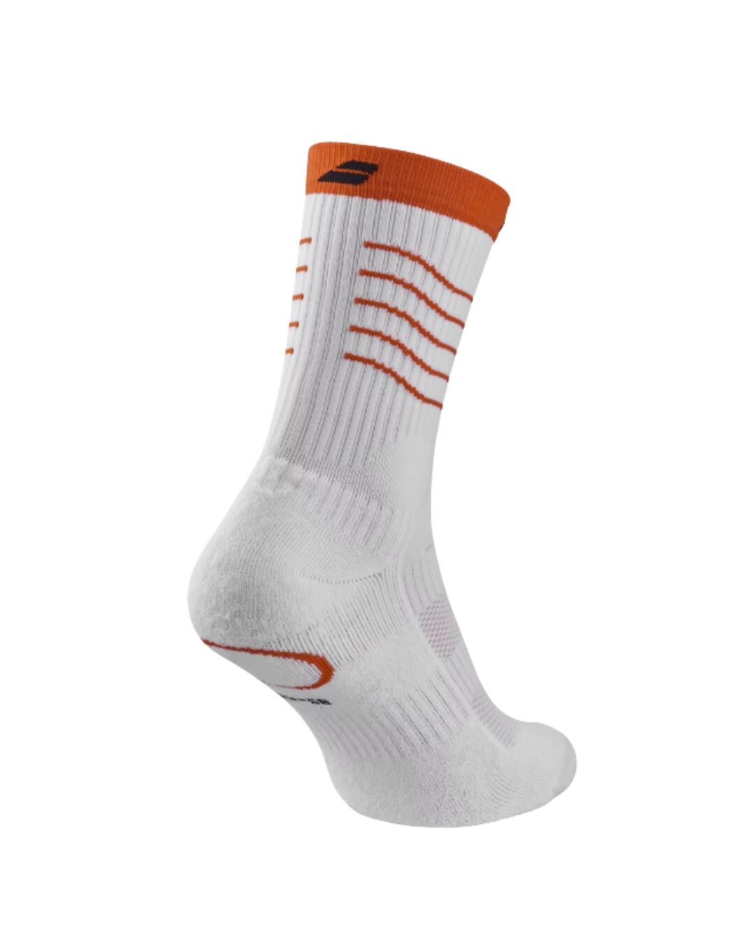 CHAUSSETTES MI-MOLLET BABOLAT LEBRON BLANC/ORANGE (1X) 2/2