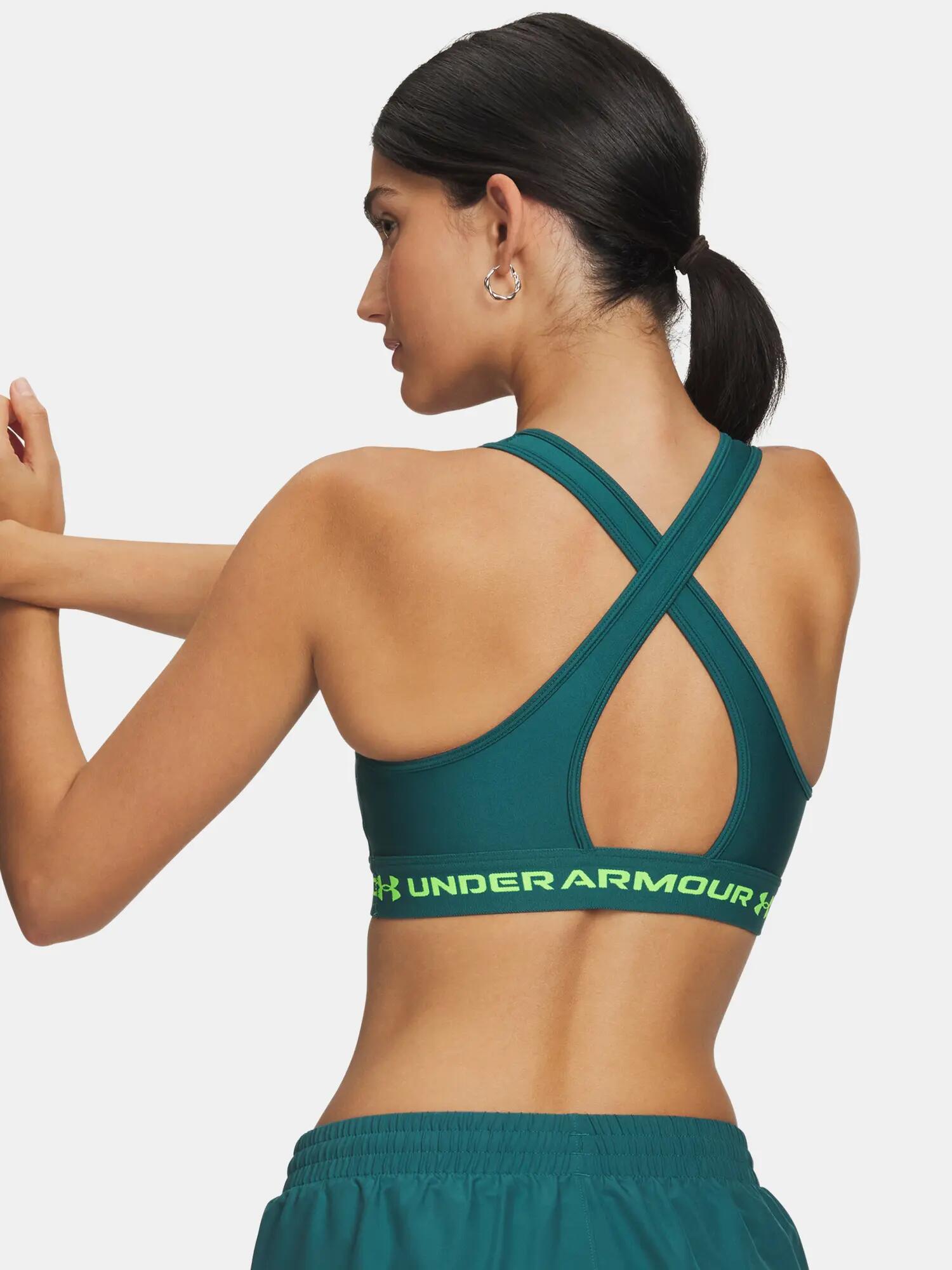 Női Under Armour Crossback Mid Bra-GRN melltartó 2/3