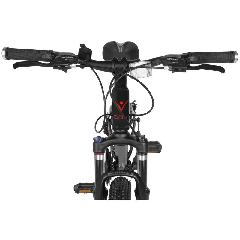 Bicicleta copii Davi Montaro Aluminiu, 24", 130-160 cm, 21 viteze, Roşu/Negru