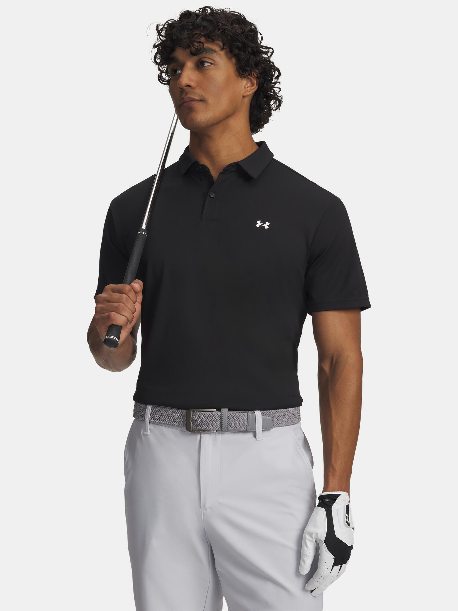 Polo de golf Under Armour T2G Piqué pour homme, noir 1/3