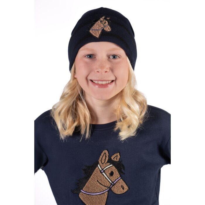 BONNET HKM MIA JUNIOR BLEU FONCÉ 2/2