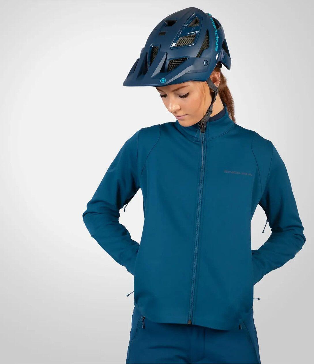 Damen Langarm Softshelljacke SingleTrack Blau 3/7