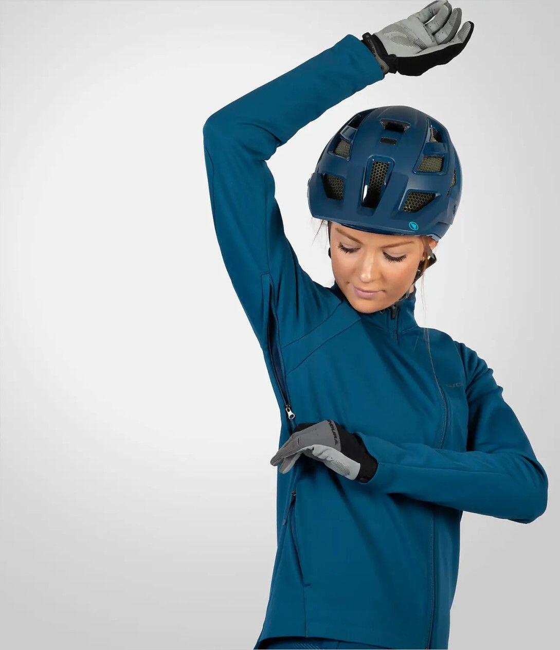 Damen Langarm Softshelljacke SingleTrack Blau 4/7