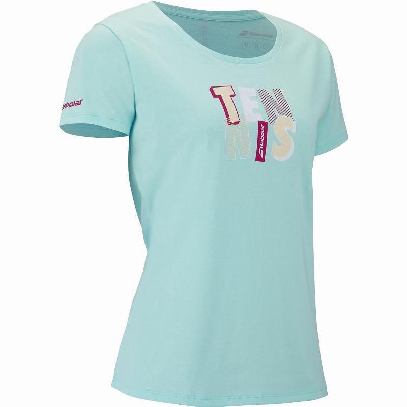 Camiseta Babolat Exercise Message Azul Claro Mujer 2/5
