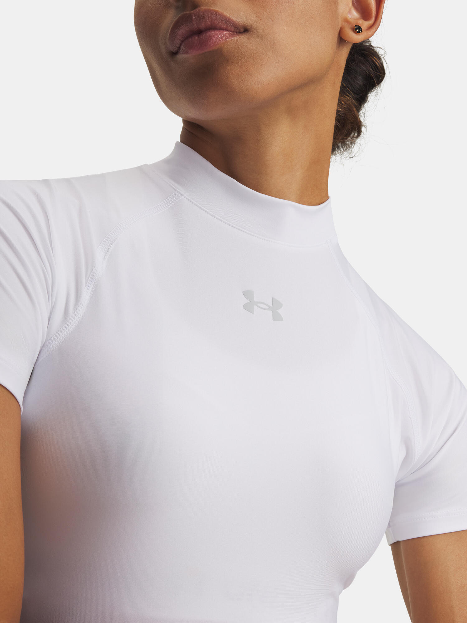 Camiseta Under Armour HeatGear Crop Mock SS-WHT 3/3