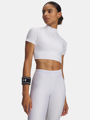 Dames under armour heatgear crop mock ss-t-shirt