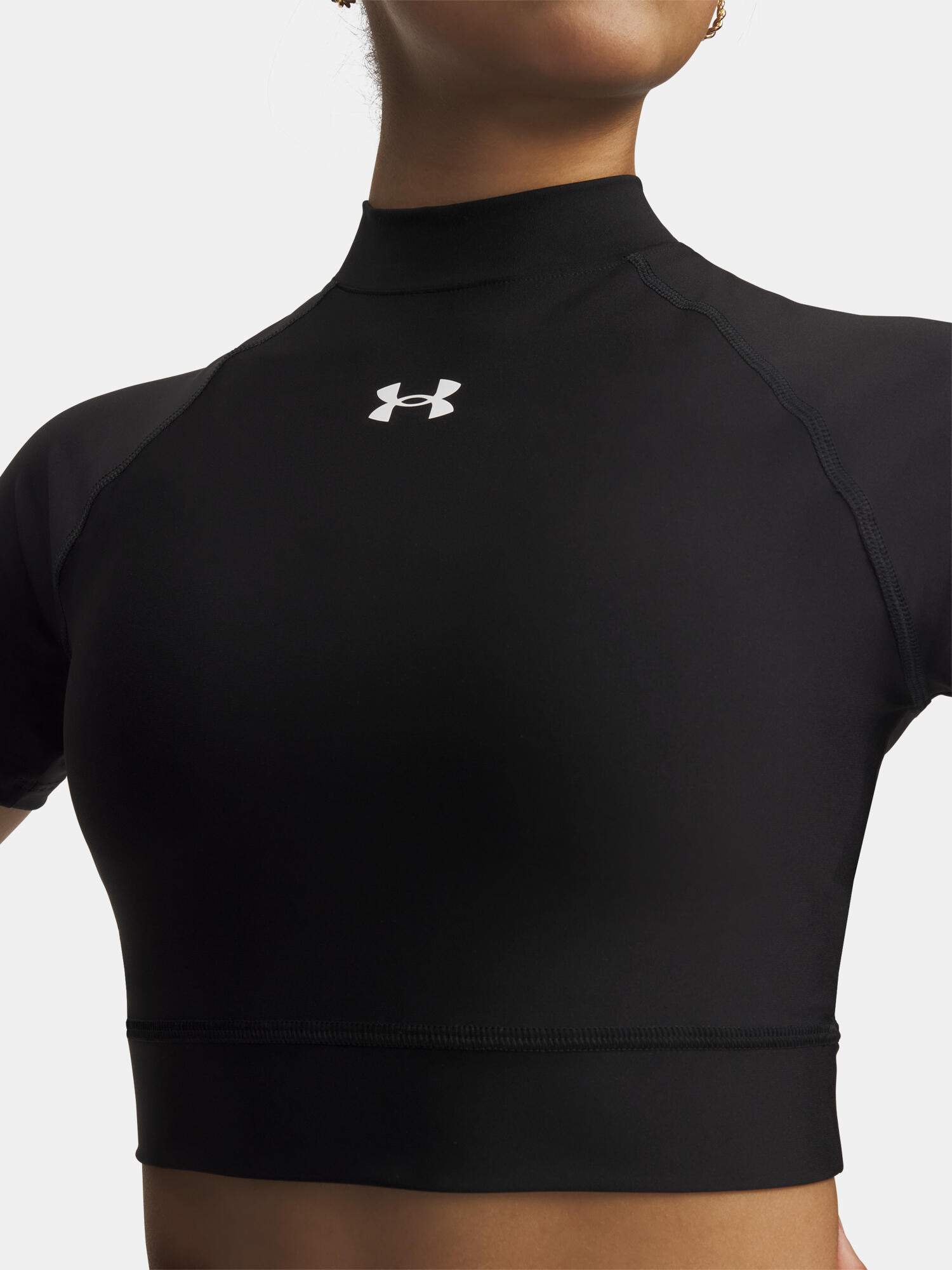 T-shirt de treino de mulher Under Armour HeatGear Crop Mock 3/3