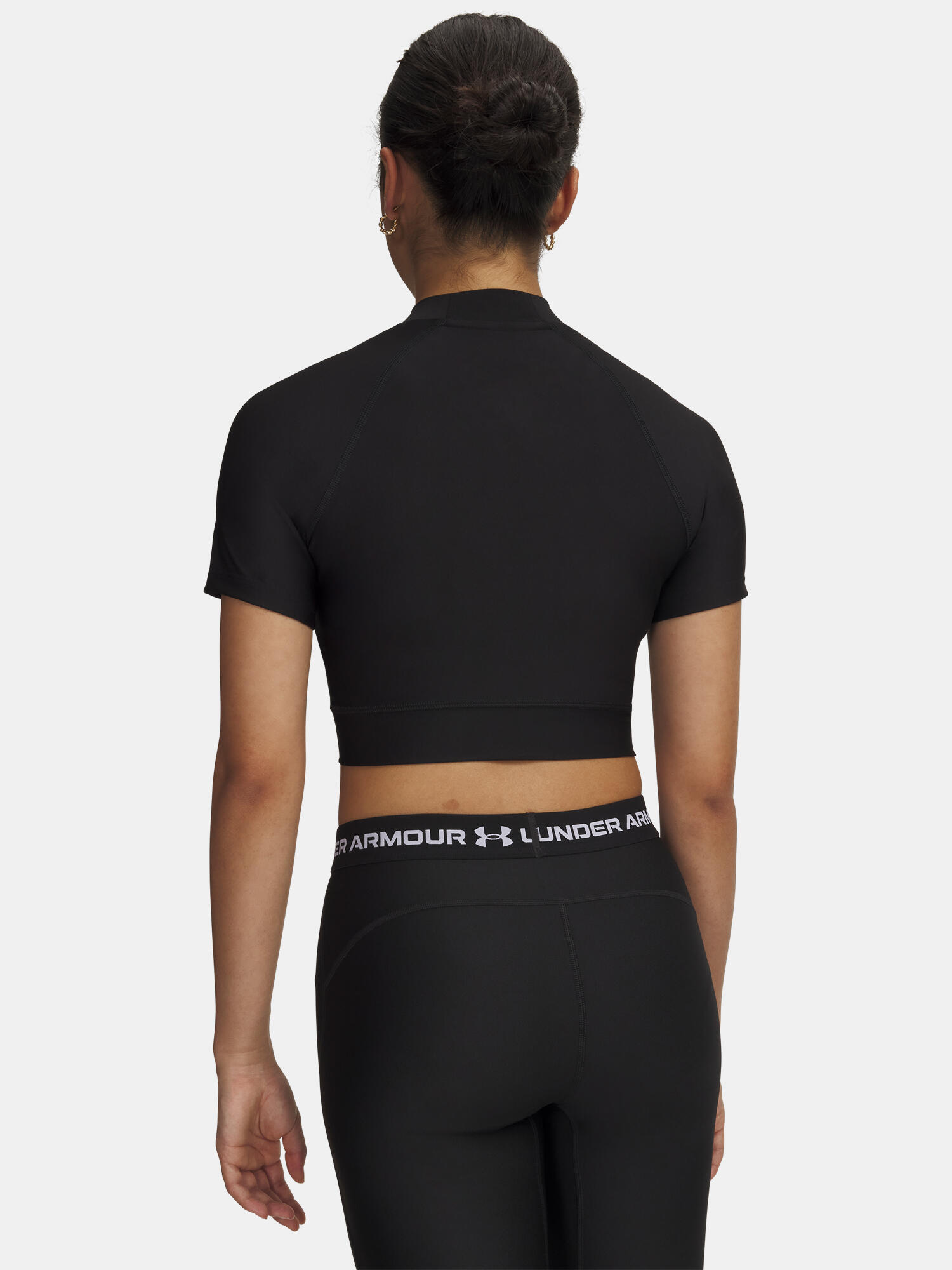 T-shirt de treino de mulher Under Armour HeatGear Crop Mock 2/3