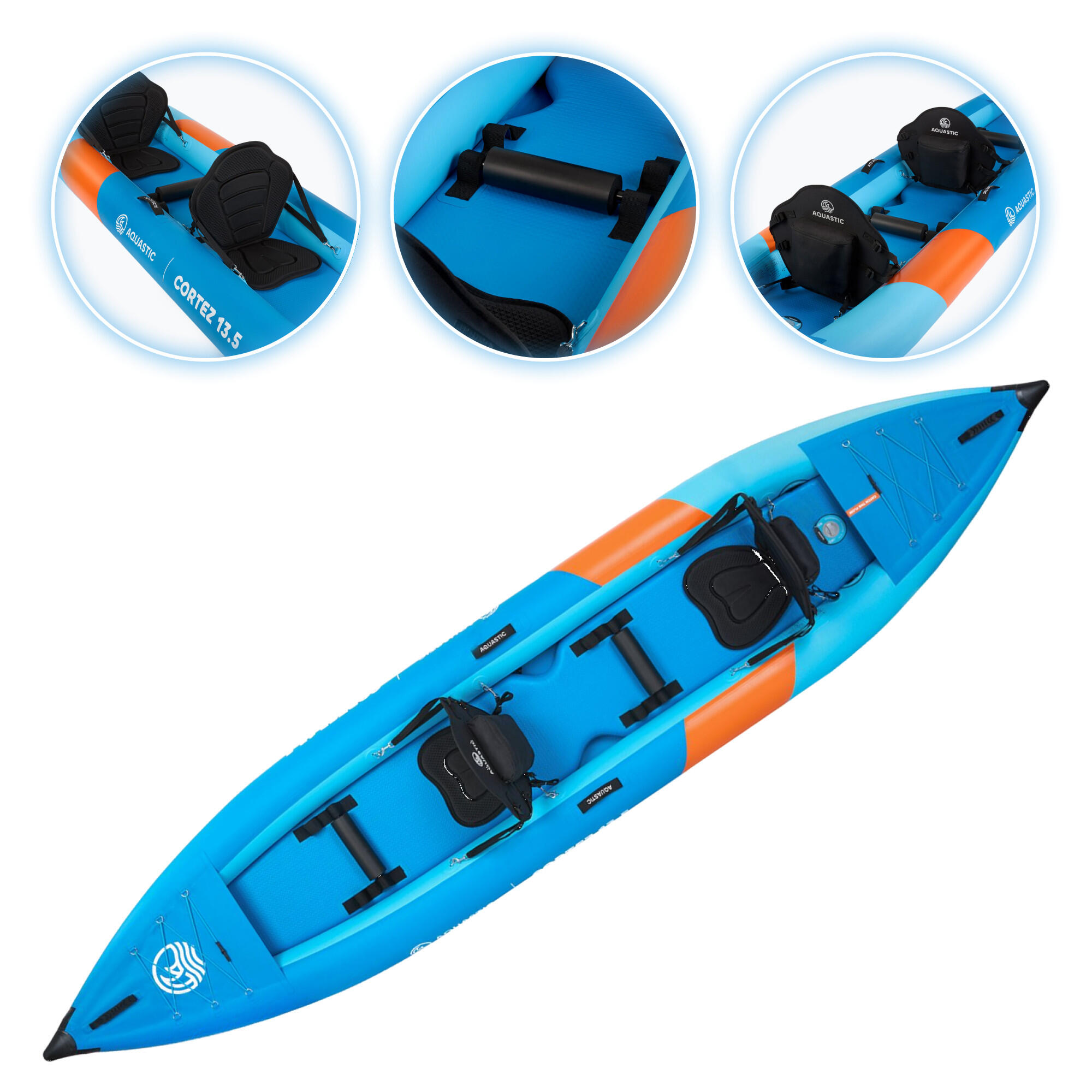 Aufblasbares 2-Personen-Kajak AQUASTIC Cortez 13'5" 3/7