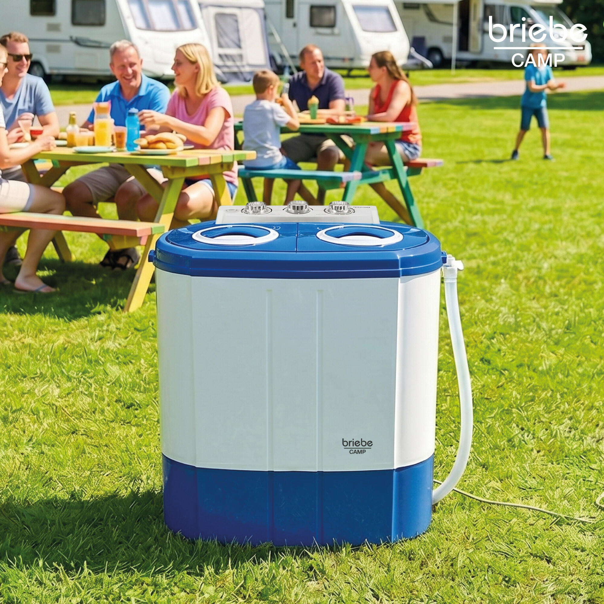 Machine à Laver Portable avec Centrifugeuse, Camping,2 Compartiments,Briebe Camp 2/7