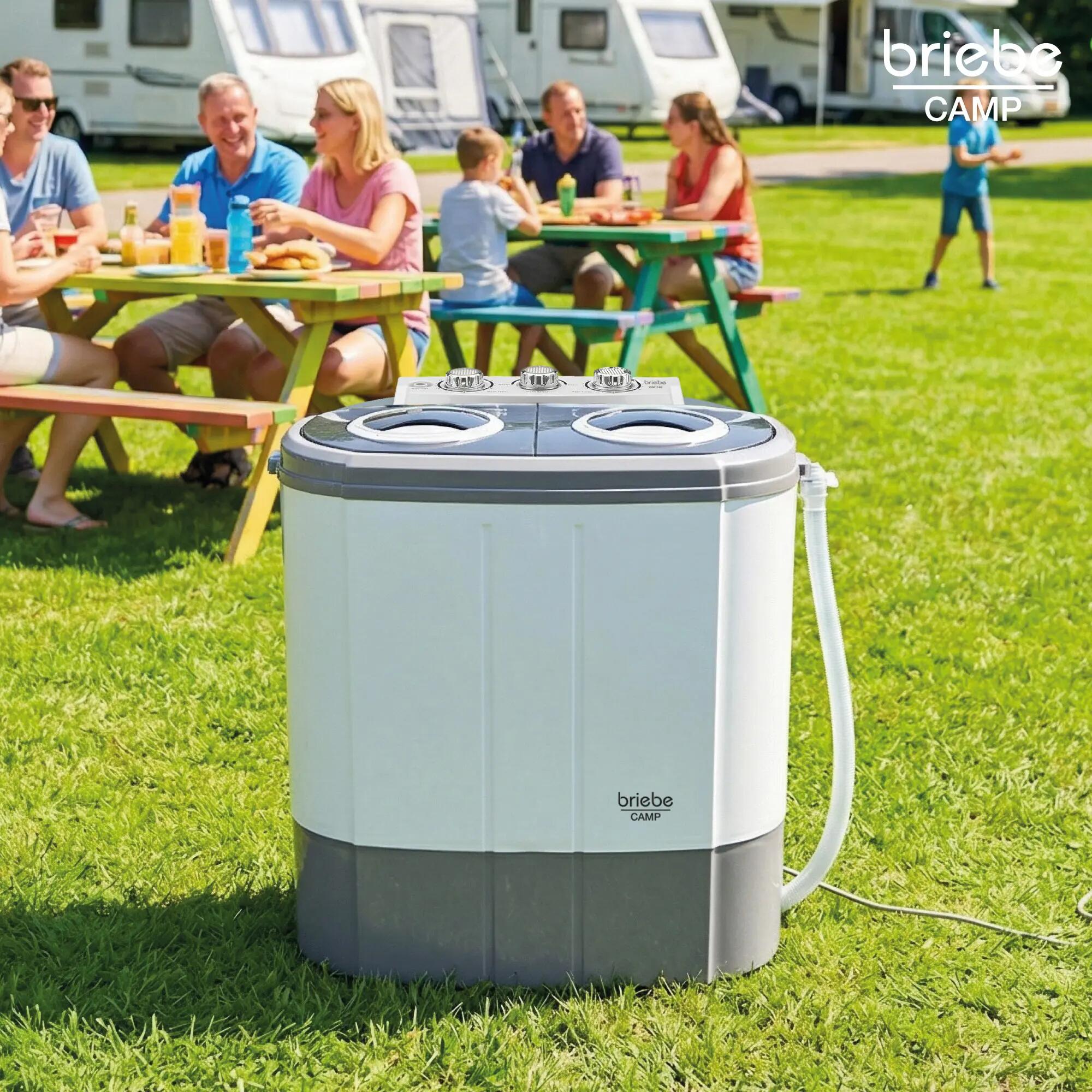 Machine à Laver Portable avec Centrifugeuse, Camping,2 Compartiments,Briebe Camp 2/7
