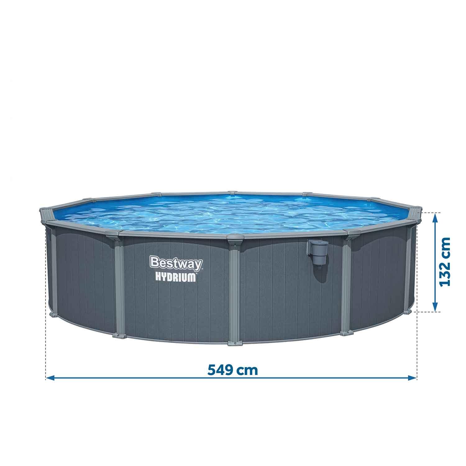 Piscina de aço Bestway Hydrium Ø549 x 132 cm com Filtro de Areia 6.056 l/h 7/7