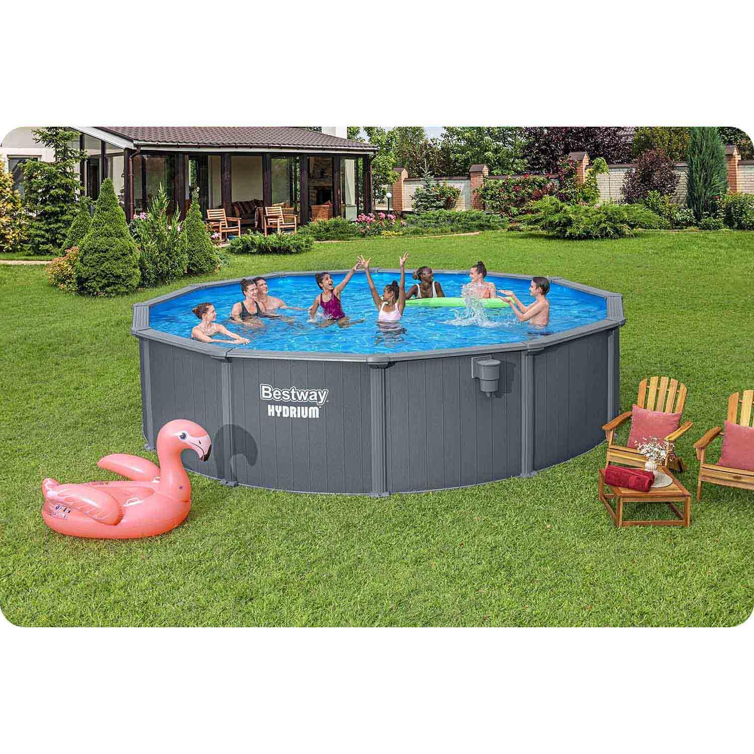 Piscina de aço Bestway Hydrium Ø549 x 132 cm com Filtro de Areia 6.056 l/h 4/7