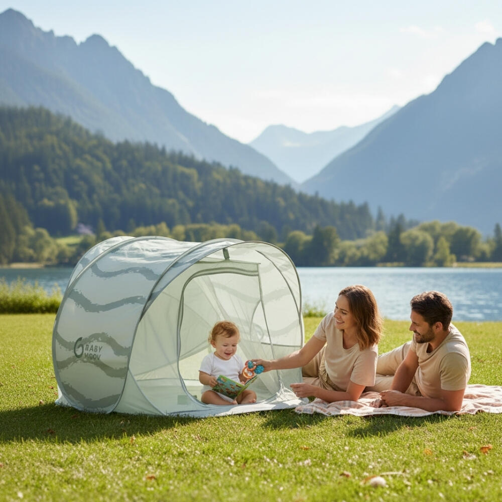 Babymoov skládací stan Moov & Protect Green Lagoon 4/7