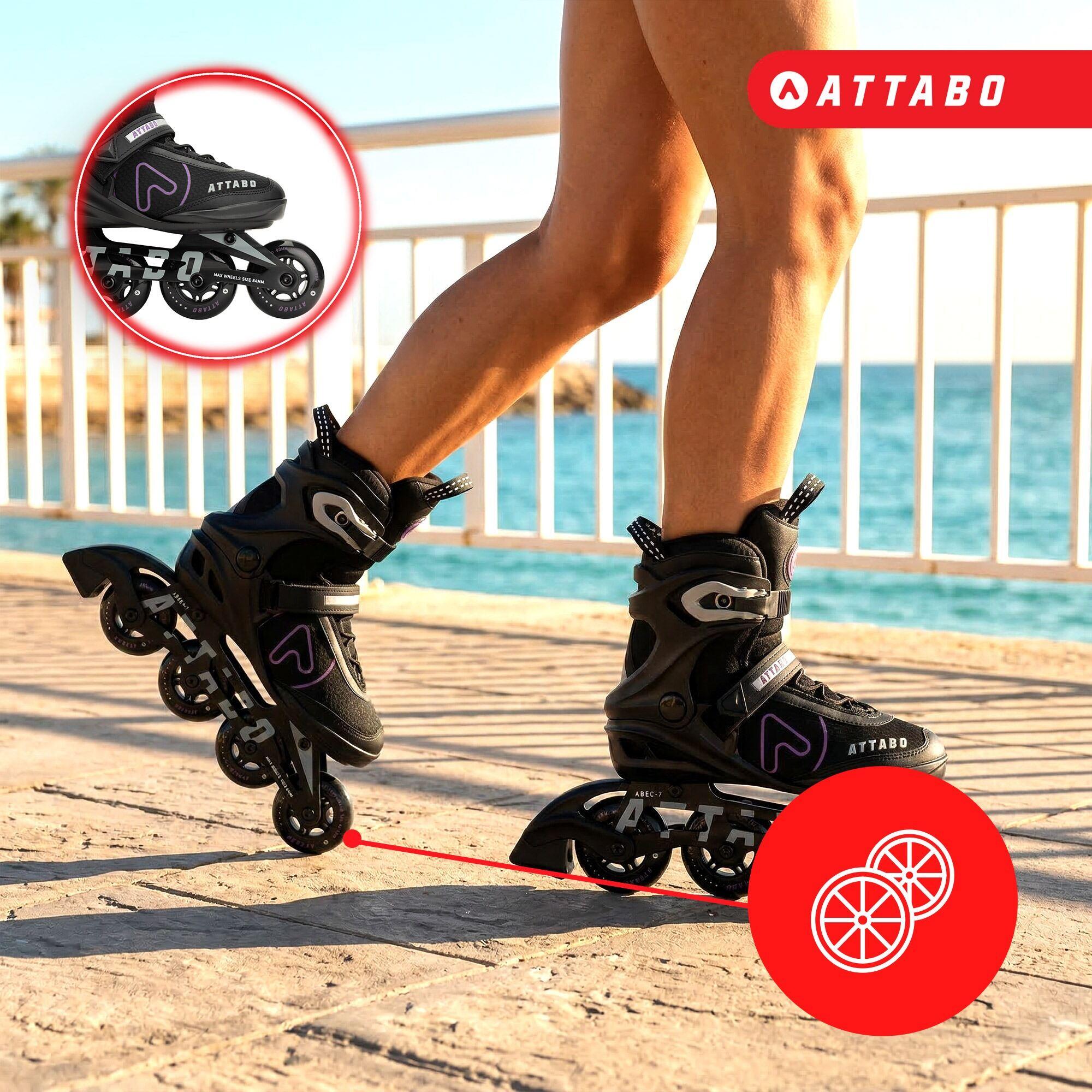 Damen Inlineskates ATTABO Bricker Fitness ABEC-7 RÄDER 80mm ALUMINIUMSCHIENE 7/7