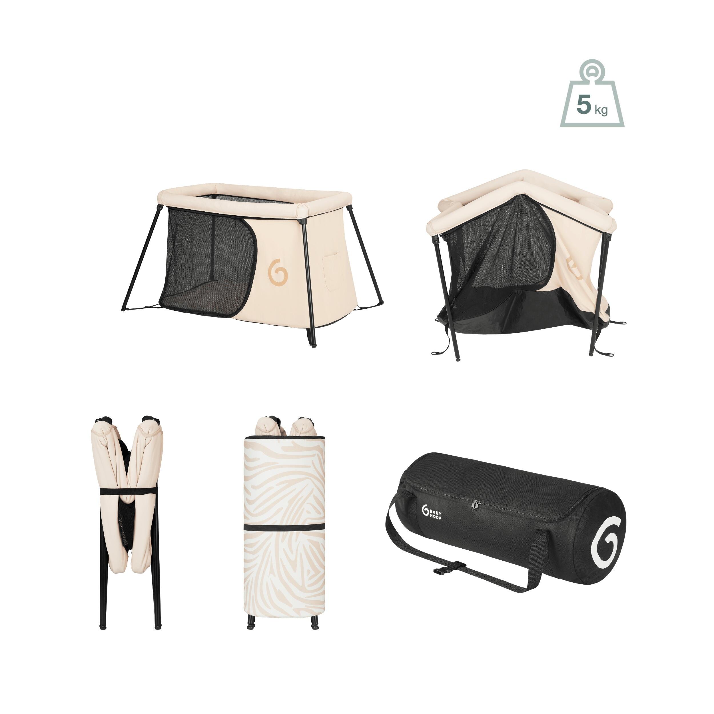 Lettino da viaggio Moov & Sleep ultracompatto e a montaggio rapido - Sabbia 5/7
