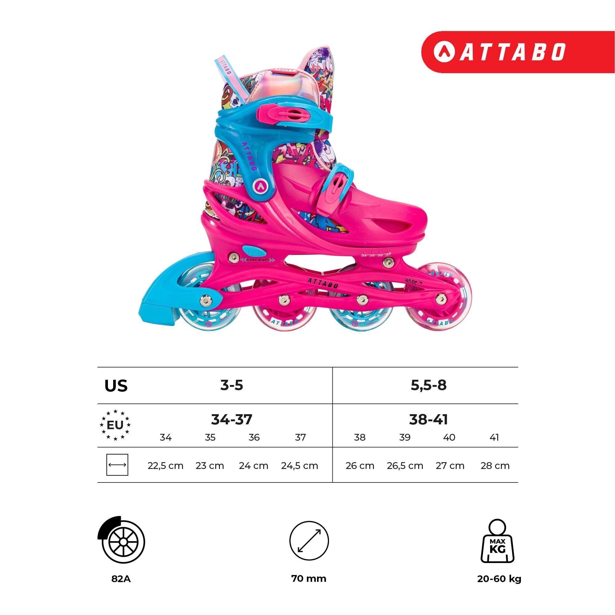 Rolki dziecięce ATTABO Turbojet LED ABEC-7 Hardboot 2/7
