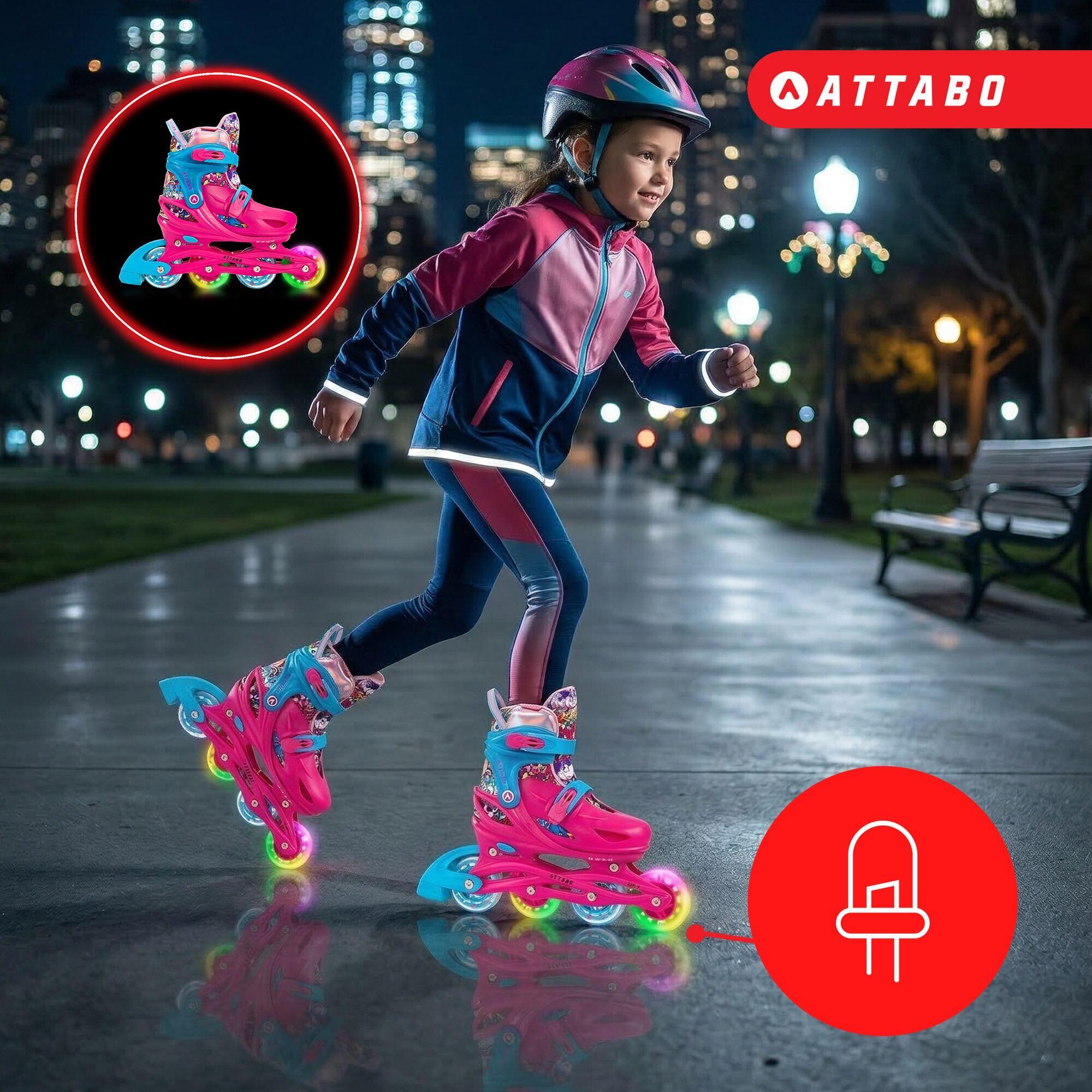Rolki dziecięce ATTABO Turbojet LED ABEC-7 Hardboot 7/7