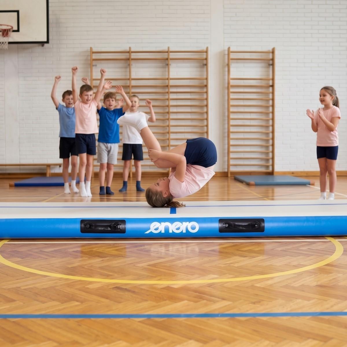 Air track materac gimnastyczny Enero 300X100X15CM z pompką i pokrowcem 7/7