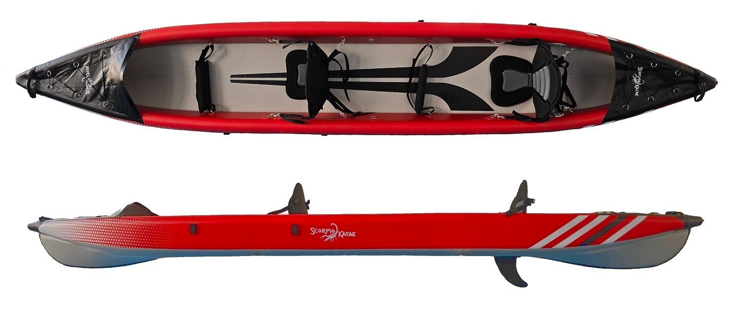 Kajak pompowany dwuosobowy do pływania Scorpio kayak DS 473 New dropstich 2/7