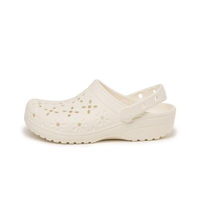 Crocs Classic Clog Floral Cutout Chalk