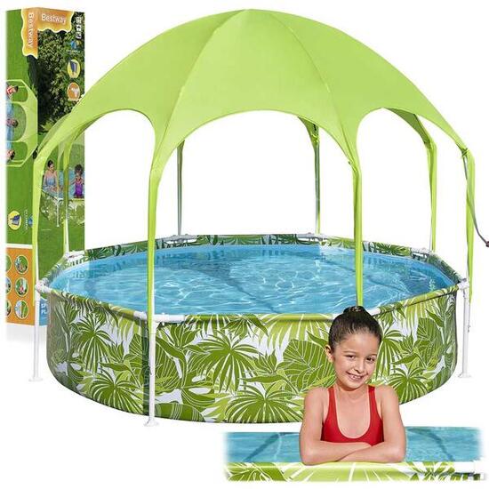 Bestway Piscine ronde hors sol avec para sol Splash-in-Shade 244 x 51 cm