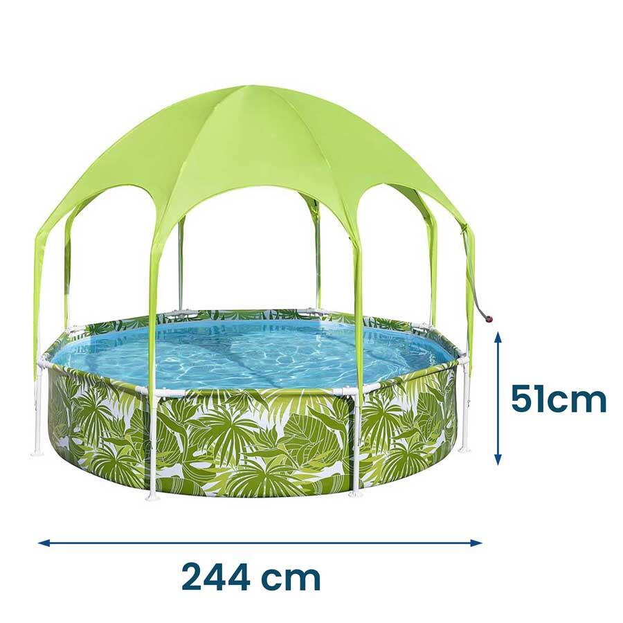 Bestway Splash-in-Shade Runder Aufstell Spielpool mit Sonnendach 244 x 51 cm 6/7