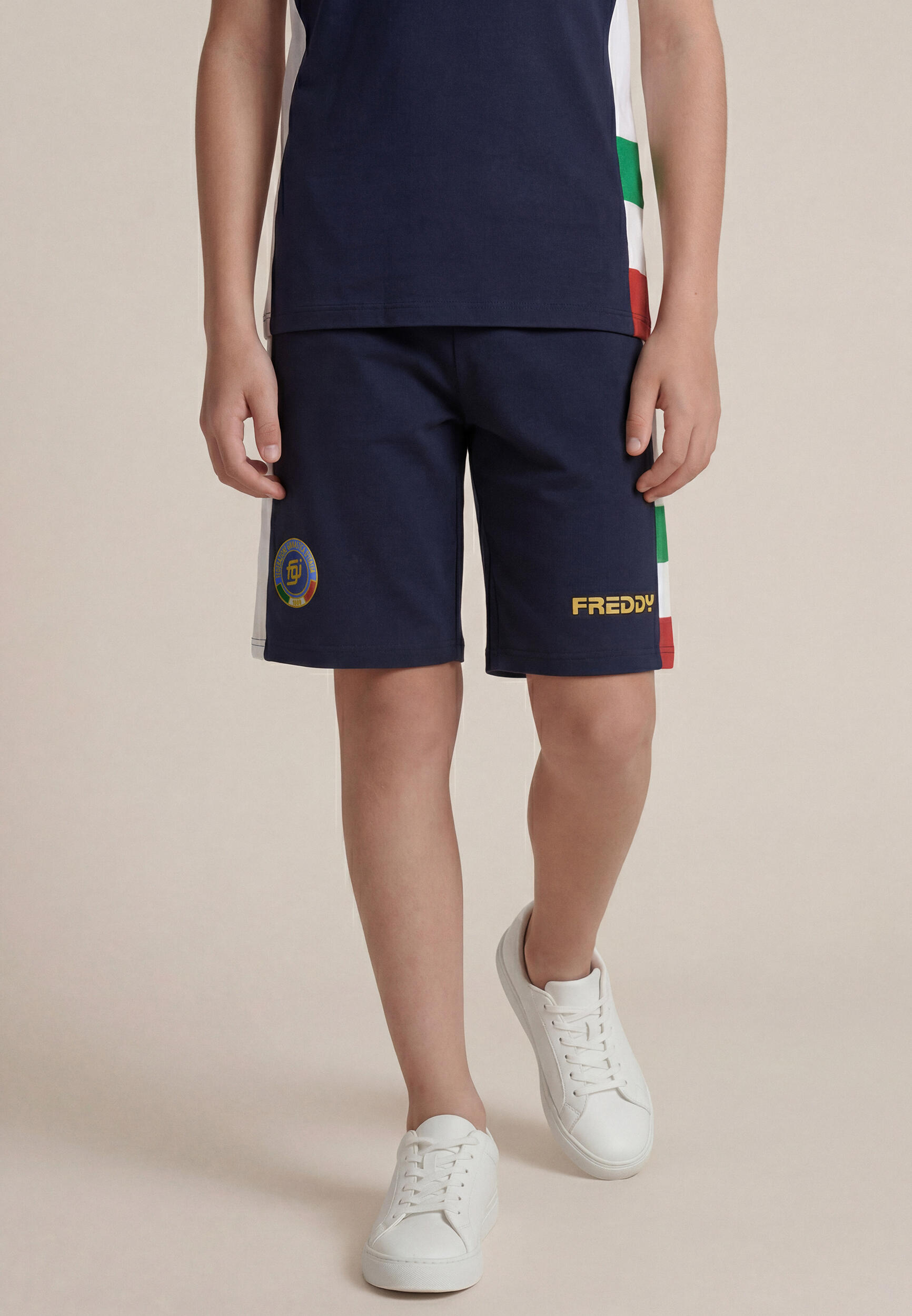 Pantalon court pour garçons en molleton de coton bicolore, merchandising officie 2/6