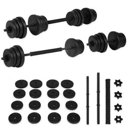 Verstellbares Hantelset - 2 in 1 Set - 30 kg - Vinyl