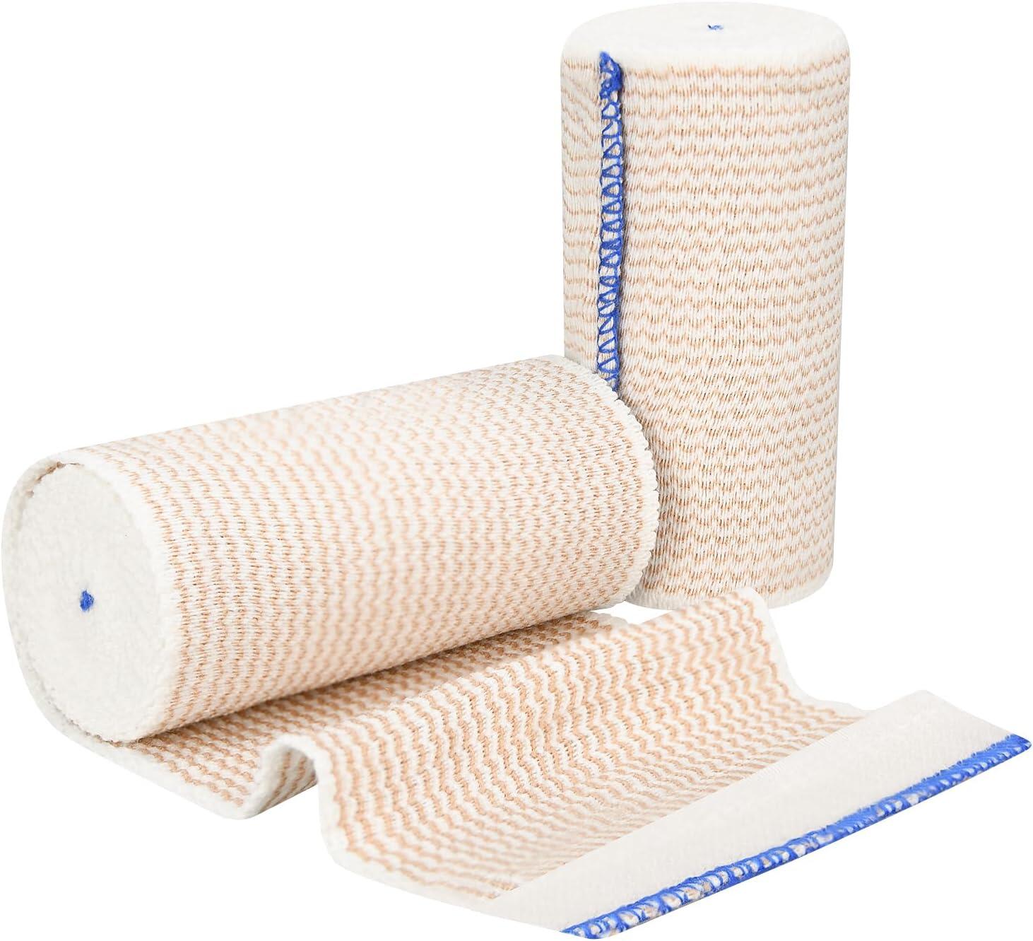 2 Pack 4" Premium Elastic and Reusable Bandage Wrap