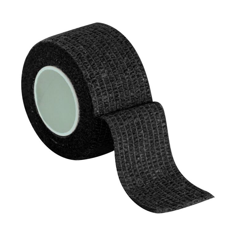 Black athletic kinesiology tape roll with flexible textured fabric