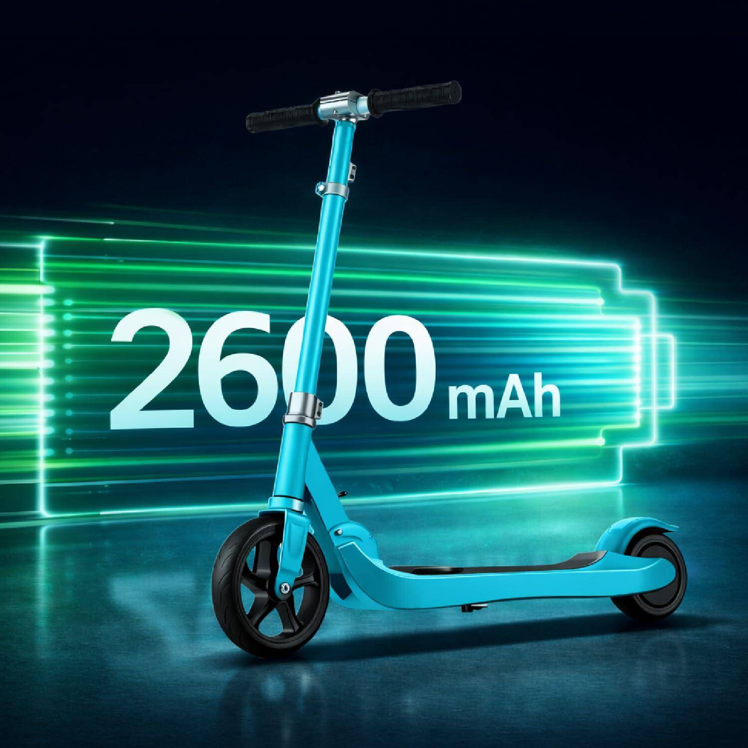 Lifelong Kids Electric Scooter | 6-12 Years| Electric Scooter with Rechargeable Battery, Adjustable Handle Height & Foldable Design | Safe Scooter with Anti-Slip Deck (Electric Blue) -  2