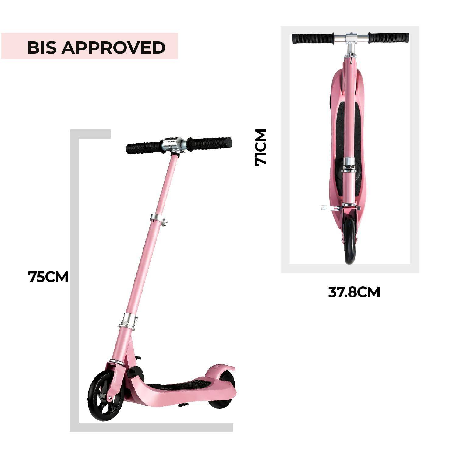 Lifelong Kids Electric Scooter for 6-12 Years Age | with Rechargeable Battery, Adjustable Handle Height & Foldable Design | Safe Kids Scooter with Anti-Slip Deck (Pink) -  3