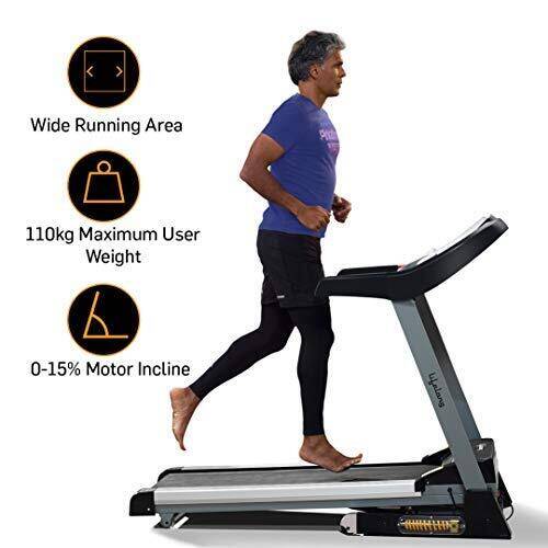 Lifelong FitPro Motorised Treadmill (3 HP Peak) for Home with 12 preset Workouts, Max Speed 14km/hr |Max User Weight 110kg with Installation Assistance -  2
