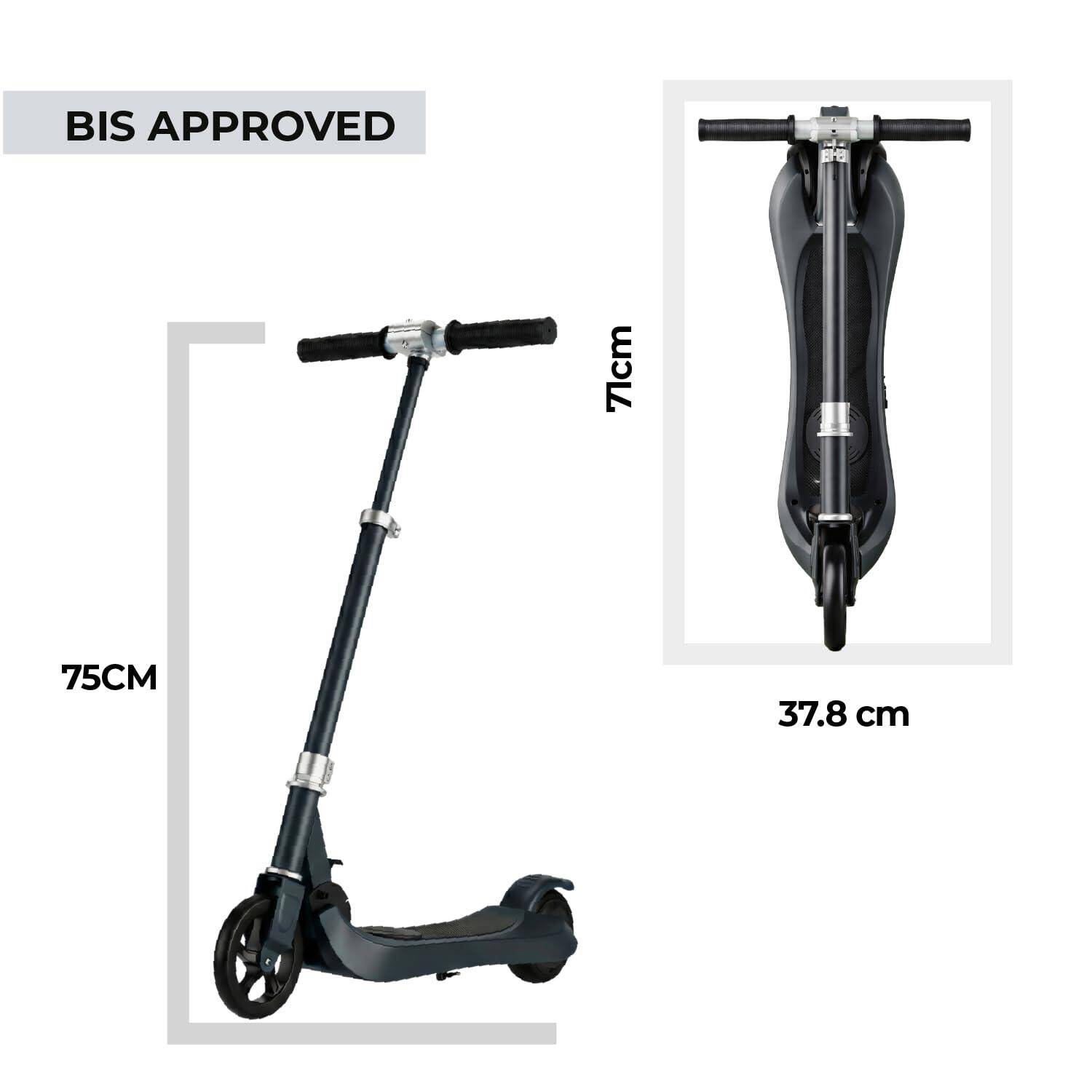 Lifelong Kids Electric Scooter for 6-12 Years Age | with Rechargeable Battery, Adjustable Handle Height & Foldable Design | Safe Kids Scooter with Anti-Slip Deck (Black) -  3