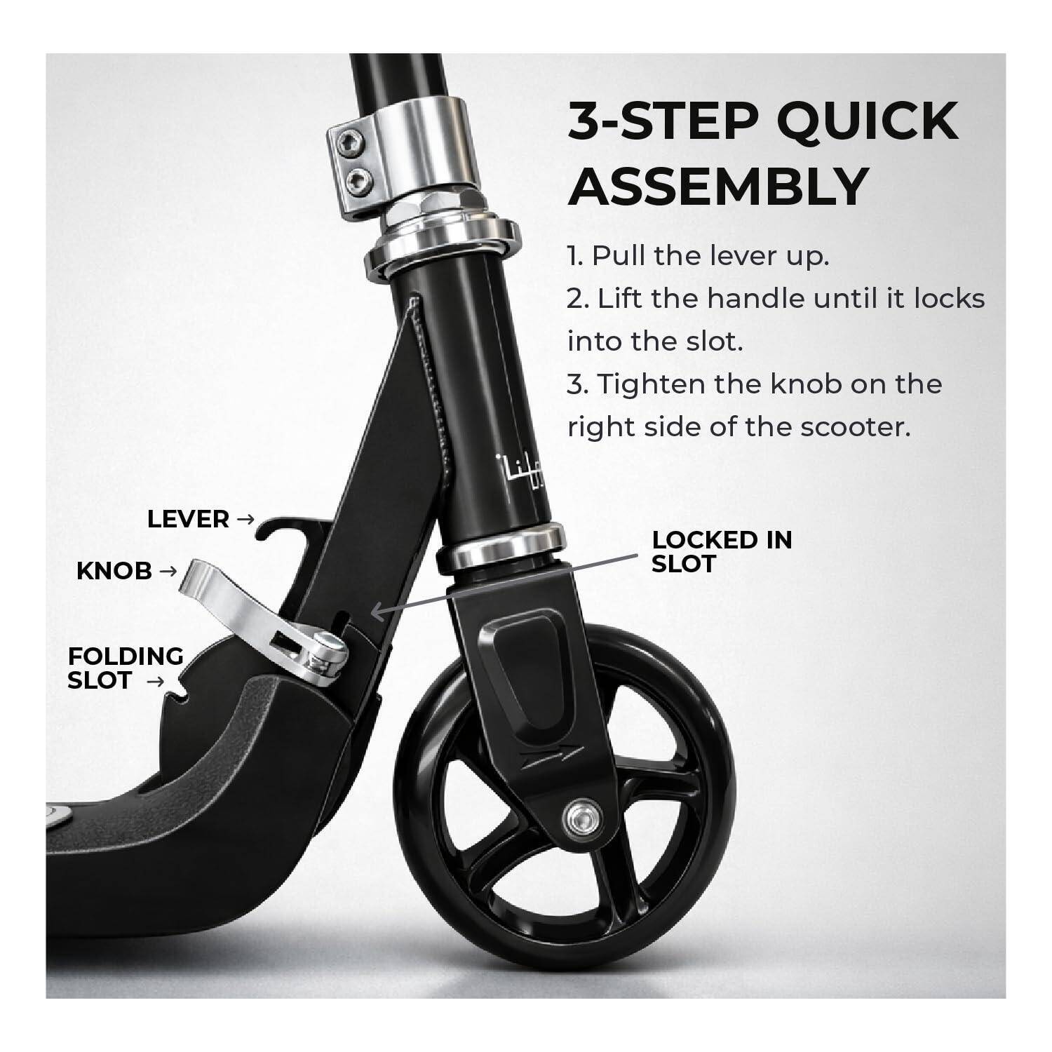 Lifelong Kids Electric Scooter for 6-12 Years Age | with Rechargeable Battery, Adjustable Handle Height & Foldable Design | Safe Kids Scooter with Anti-Slip Deck (Black) -  4