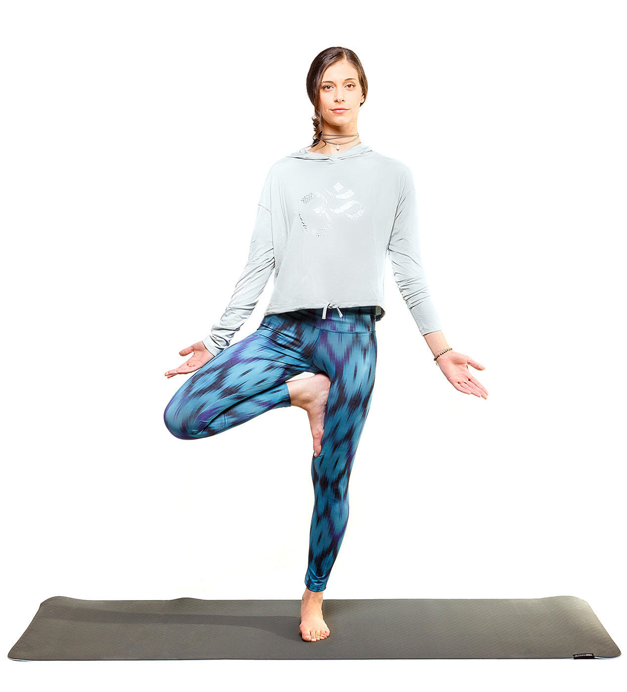Yoga-Leggings "Devi" - Ikat aqua 4/5