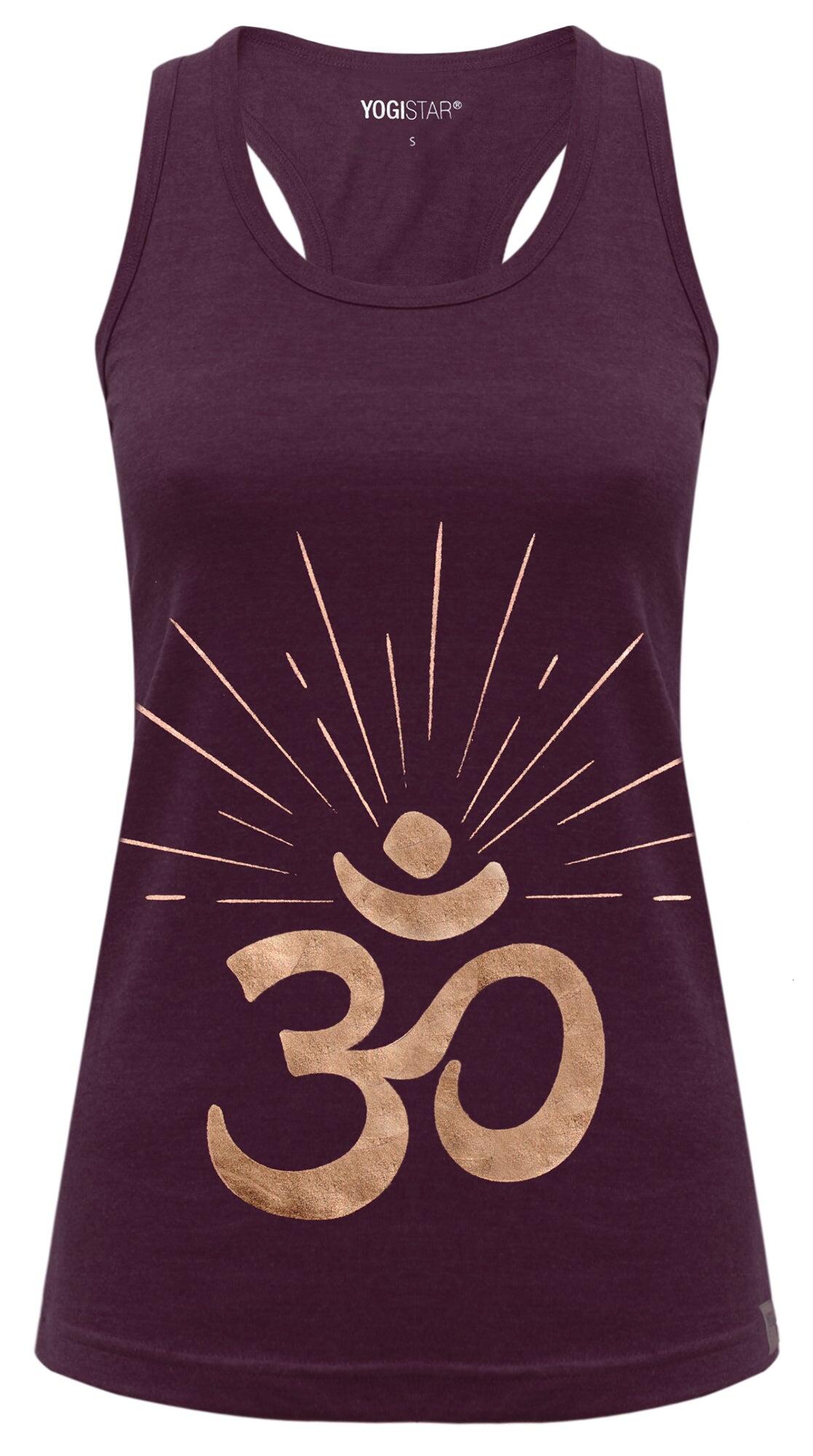 Yoga-Racerback-Top „OM sunray“ - berry/copper 3/3