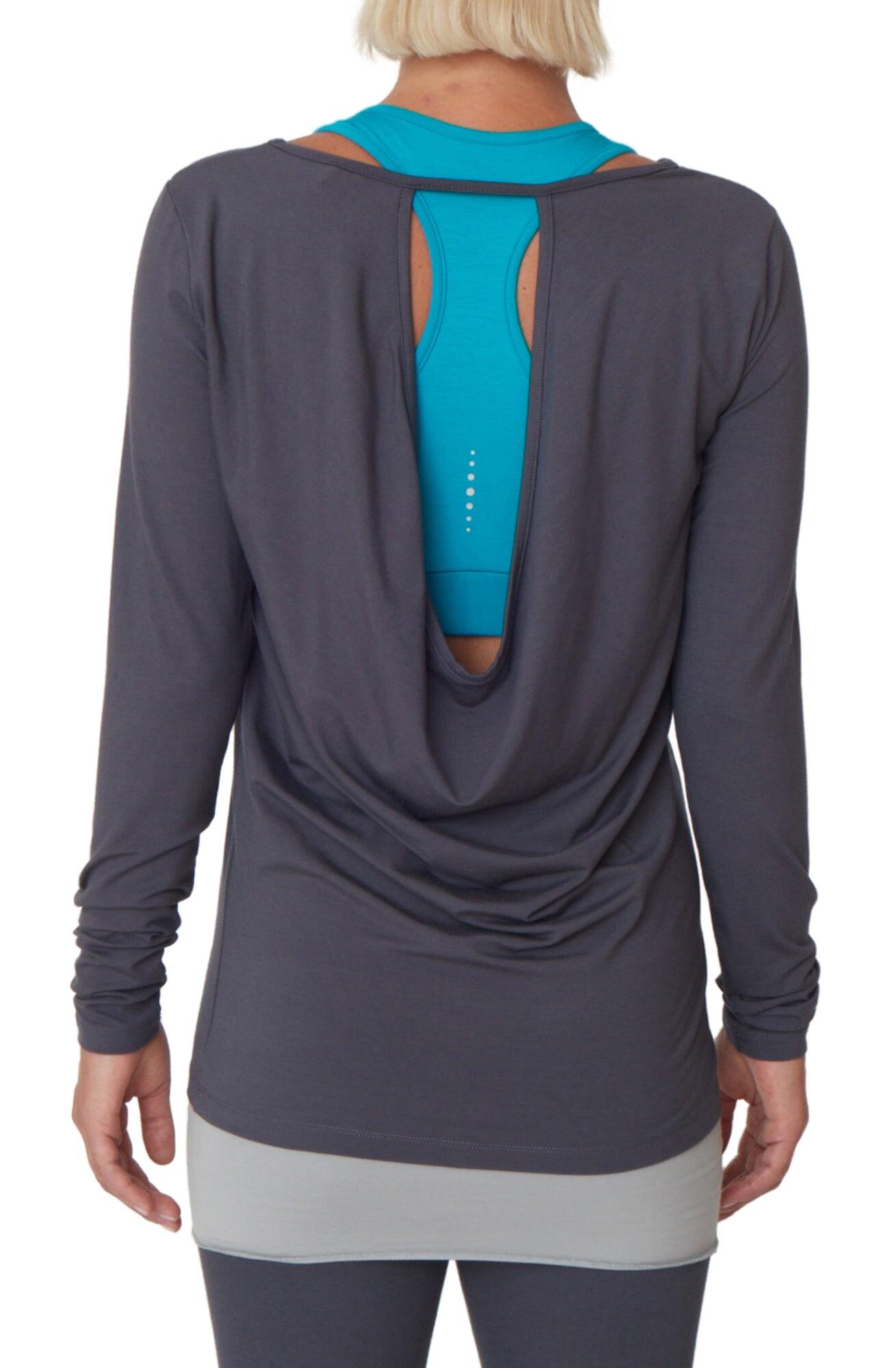 Yoga-Top "Open Back" - pebble 3/5