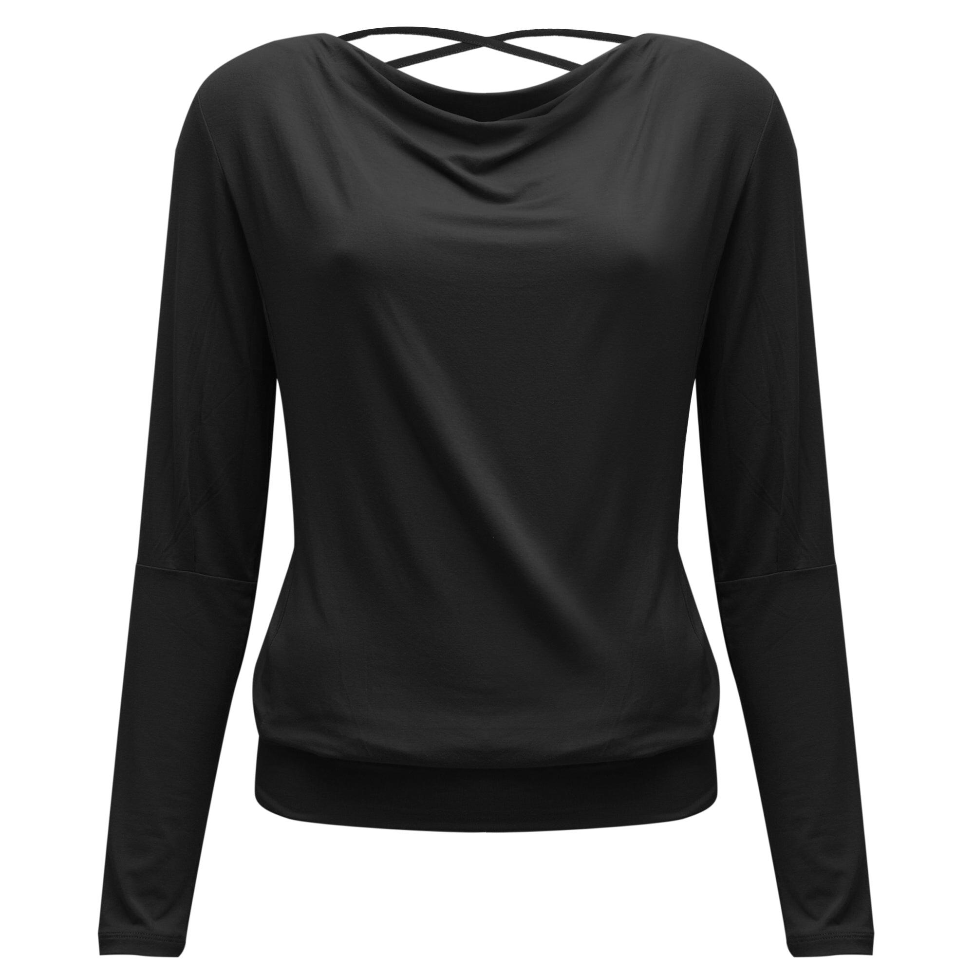 Yoga-Longsleeve flowing shakti "ala" - black 3/4