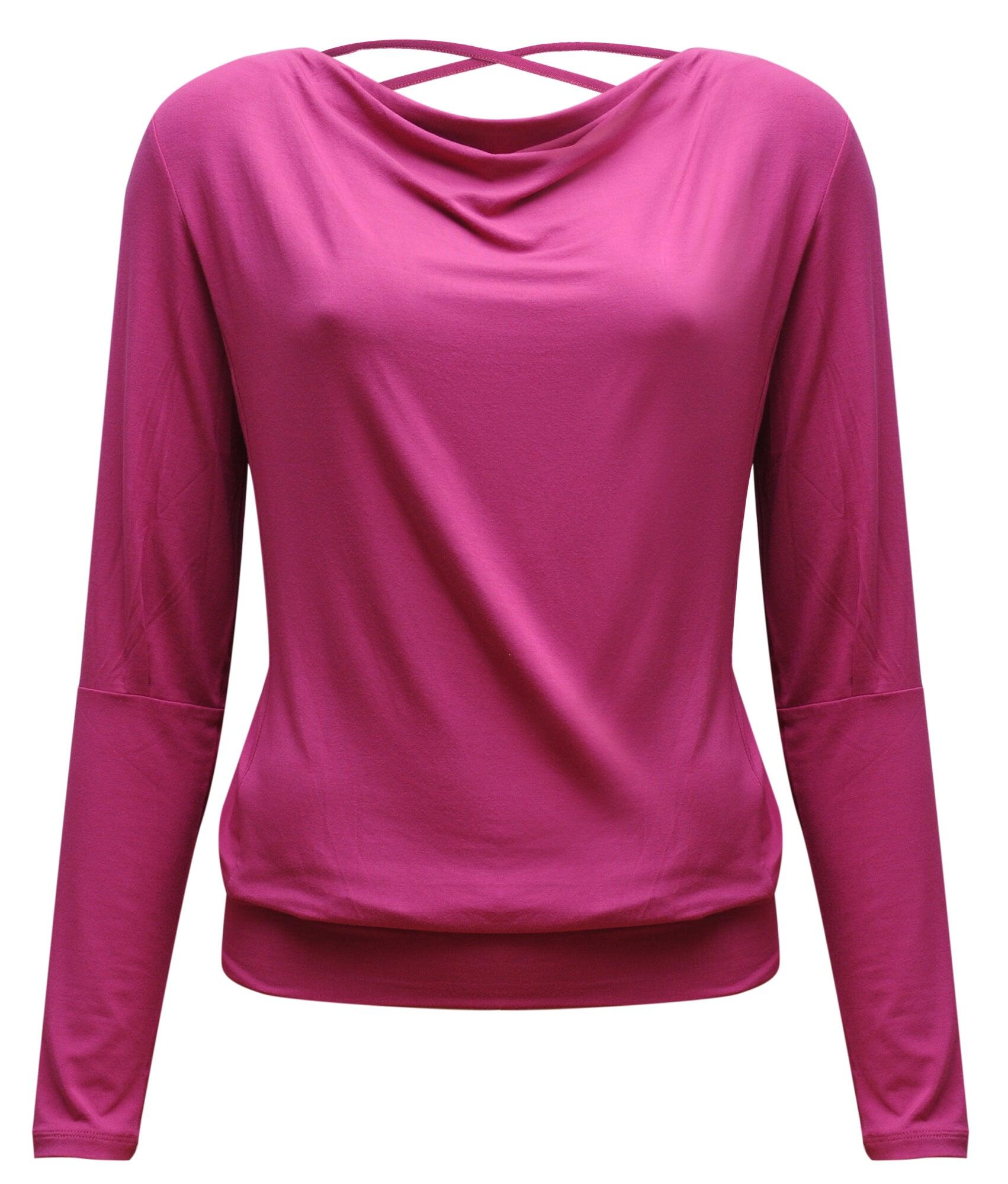Yoga-Longsleeve flowing shakti "ala" - raspberry 3/4