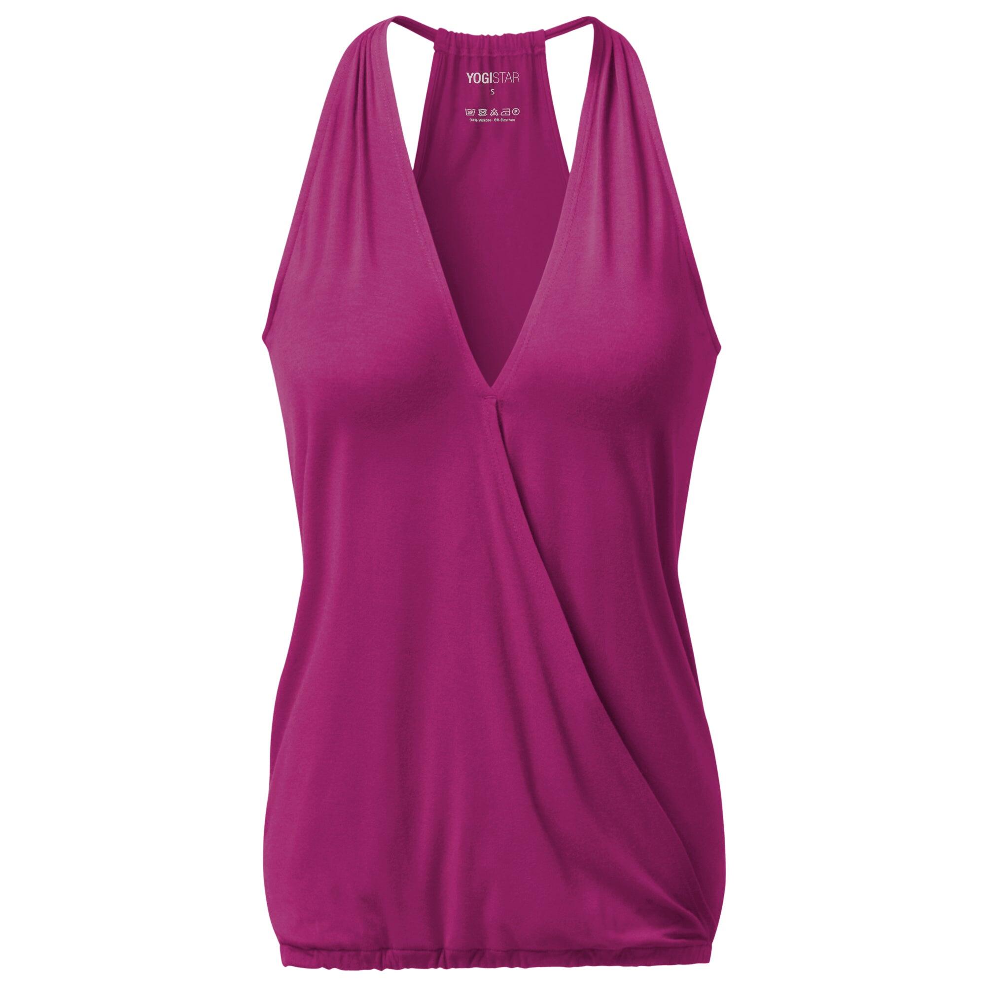 Yoga-Racerback V-Neck "ala" - raspberry 3/4