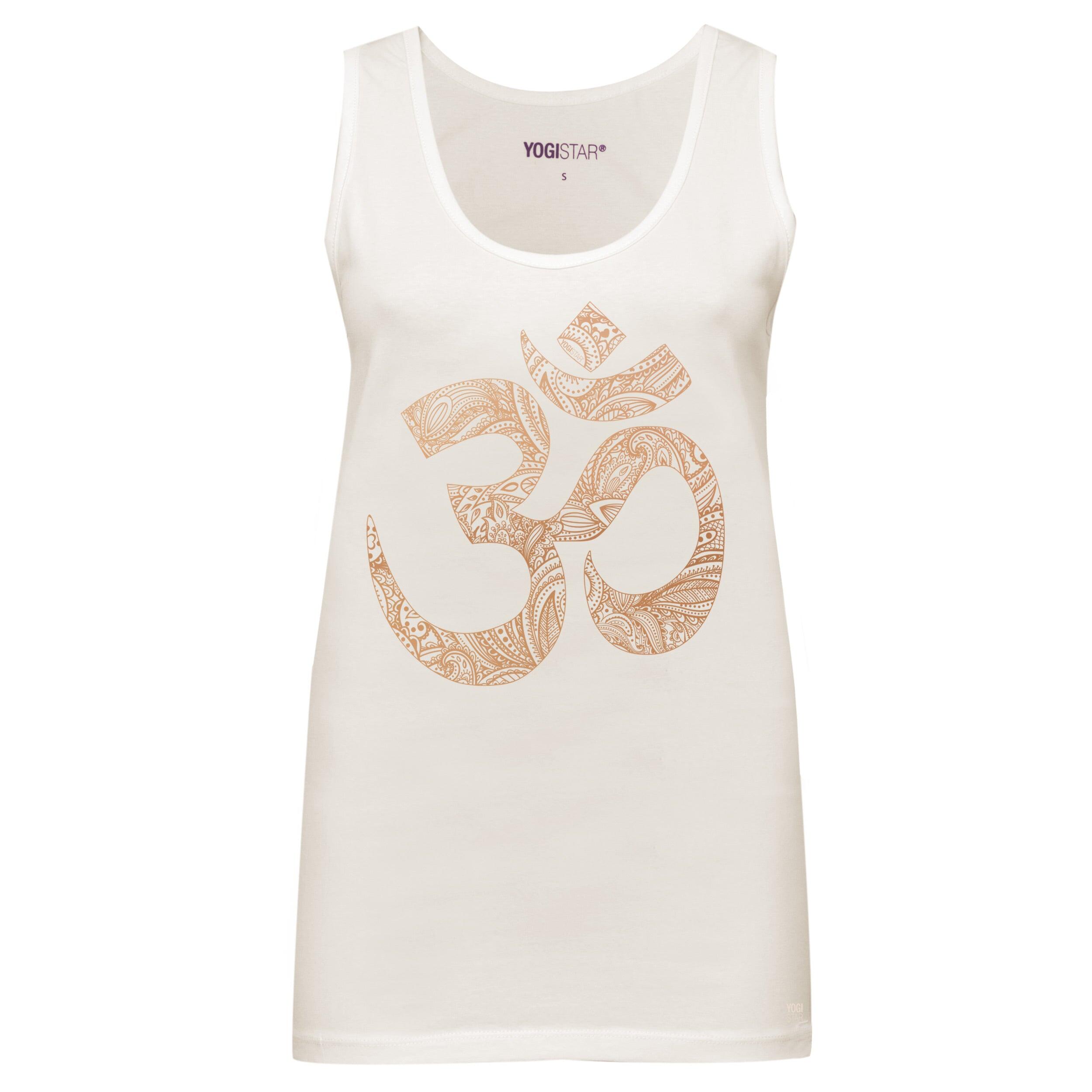 Yoga-Tank-Top „OM“ - ivory/copper 1/3
