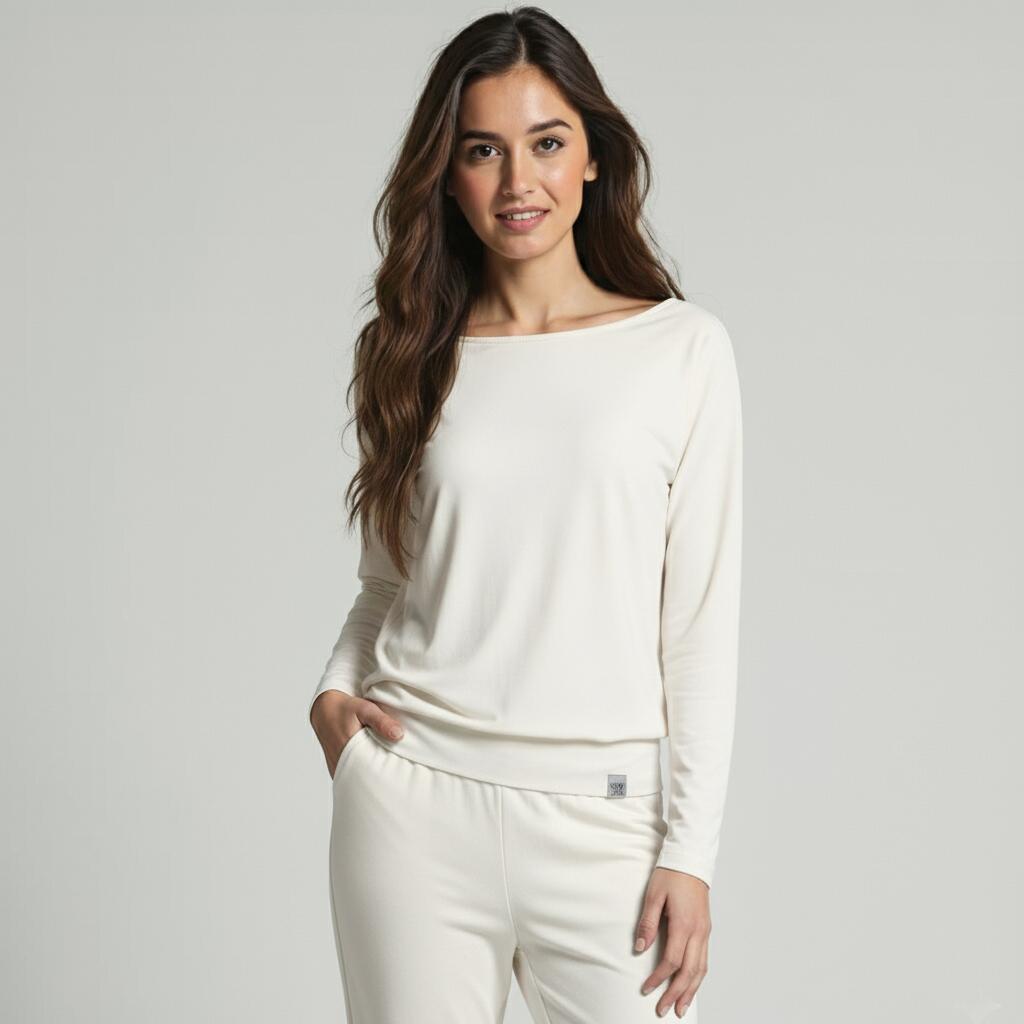 Yoga-Longsleeve "ala" - ivory 2/3